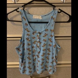 UO POINTELLE HENLEY TANK TOP FLORAL 🌻